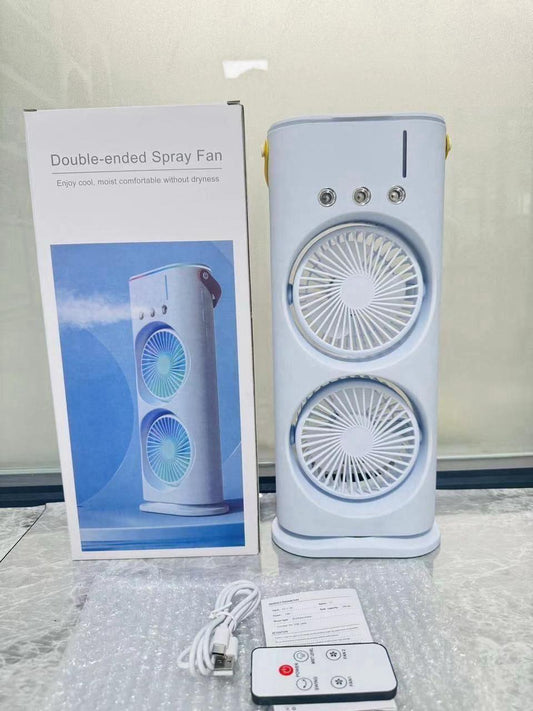 Stay Cool Anytime, Anywhere – With the Double End Spray Fan!